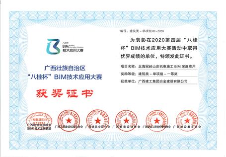 喜訊！公司榮獲“八桂杯”BIM技術應用大賽一等獎